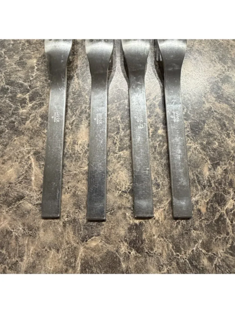 4 Dansk Thebe Stainless Salad Forks Japan Satin Ribbed Flatware Replacement